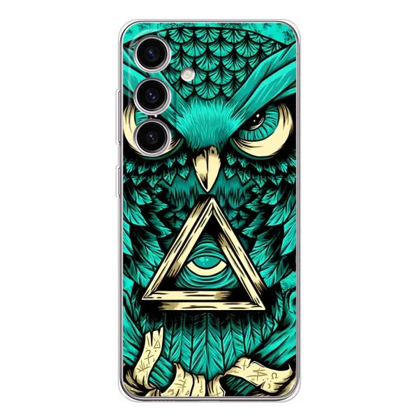 Чехол с рисунком «Зеленая сова» для Samsung Galaxy S25 Чехол с рисунком «Зеленая сова» для Samsung Galaxy S25