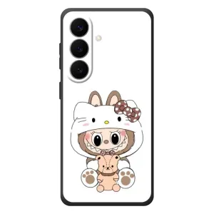 Чехол с принтом Лабубу для Samsung Galaxy S26 Plus (Белый Лабубу)