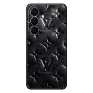Текстурный Чехол Louis Vuitton для Галакси С26 Плюс (Черный ЛВ)