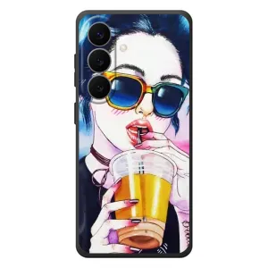 Чехол с картинкой Модные Девчонки Samsung Galaxy S26 Plus (Девушка с коктейлем)