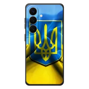 Чехол с картинкой (Патриотический ГЕРБ) на Samsung Galaxy S26 Plus (Герб и Флаг Украины)