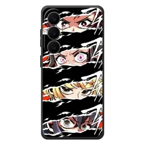 Силіконові чохлі з очіма Anime для Галаксі С26 Плюс (Очі на чорному)