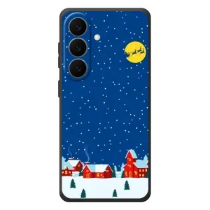 Силиконовый бампер на рождество для Samsung Galaxy S26 Plus (Город в снегу)