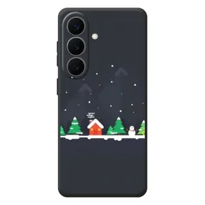 Силиконовый бампер на рождество для Samsung Galaxy S26 Plus (Город зимний)