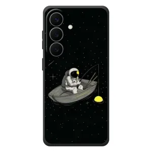 Силіконовый Чохол з принтом "Космонавти" на Samsung Galaxy S26 Plus (Космонавт на рибалці)