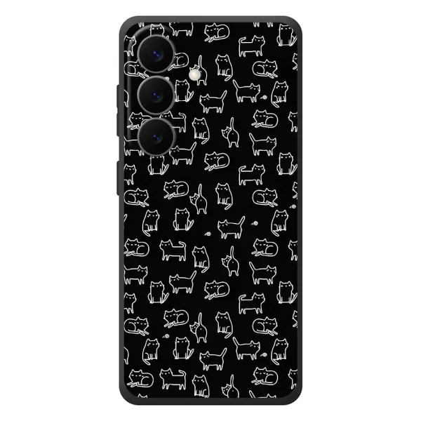 Чехол с рисунком «Котики на черном» для Samsung Galaxy S26 Plus Чехол с рисунком «Котики на черном» для Samsung Galaxy S26 Plus