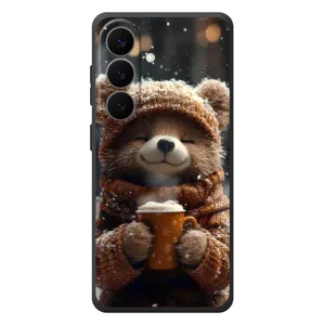 Печатный чехол «Зверята с кофе» для Samsung Galaxy S26 Plus (Медвежонок с кофе)