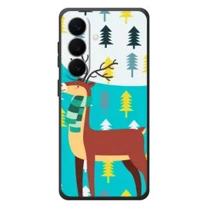 Силиконовый бампер с картинкой животных для Samsung Galaxy S26 Plus (Олень с шарфом)