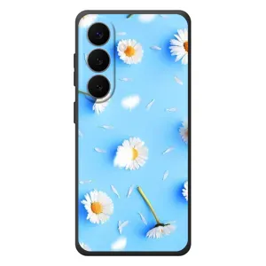 Чохол з Квітами для Samsung Galaxy S26 Plus (ромашки на блакитному)
