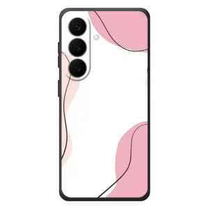Чохол квітковий дизайн для Samsung Galaxy S26 Plus (Рожевий фон)