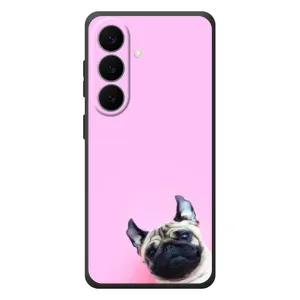 Бампер для Samsung Galaxy S26 Plus с картинкой "Песики" (Собака на розовом)