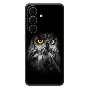 Чехлы с принтом СОВЫ для Samsung Galaxy S26 Plus (Сова на чёрном)