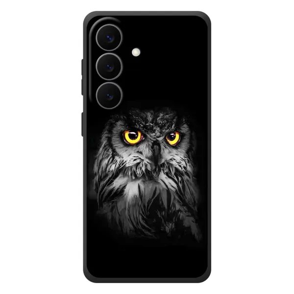 Чехол с рисунком «Сова на чёрном» для Samsung Galaxy S26 Plus Чехол с рисунком «Сова на чёрном» для Samsung Galaxy S26 Plus