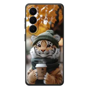 Печатный чехол «Зверята с кофе» для Samsung Galaxy S26 Plus (Тигр с кофе)