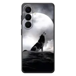 Чехол с Волком на Samsung Galaxy S26 Plus (Волк и луна)