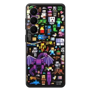Чехол майнкрафт для Samsung Galaxy S26 Plus (Все персонажи)