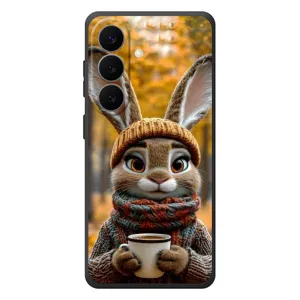 Печатный чехол «Зверята с кофе» для Samsung Galaxy S26 Plus (Зайчик с кофе)