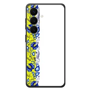 Силиконовый Чехол на Samsung Galaxy S26 Plus с картинкой Вышиванки (Желто-синяя вышиванка)