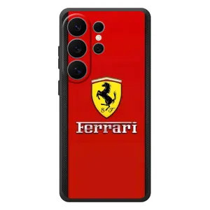 Силиконовый бампер с картинкой машины на Samsung Galaxy S26 Ultra (Ferrari Logo)