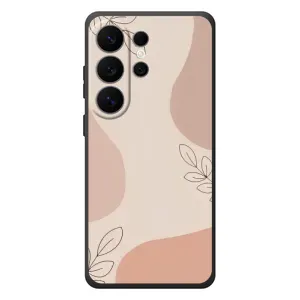 Чехол цветочный дизайн для Samsung Galaxy S26 Ultra (Коричневый фон)