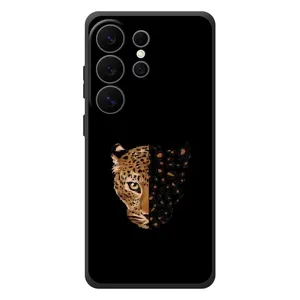 Чехол с леопардовым принтом на Samsung Galaxy S26 Ultra (Леопард на черном)