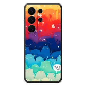 Силиконовый чехол с котиком для Samsung Galaxy S26 Ultra (Mew)