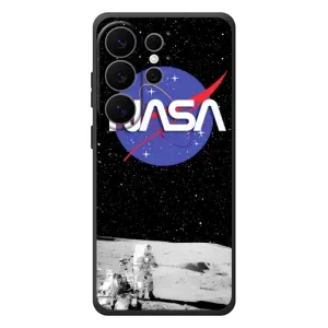 Силиконовый бампер с принтом "Наса" на Samsung Galaxy S26 Ultra (Nasa на луне)
