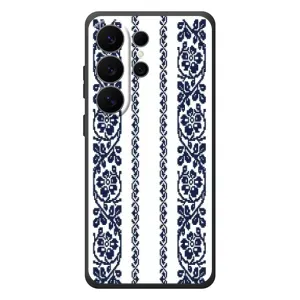 Силиконовый Чехол на Samsung Galaxy S26 Ultra с картинкой Вышиванки (Синяя вышиванка)