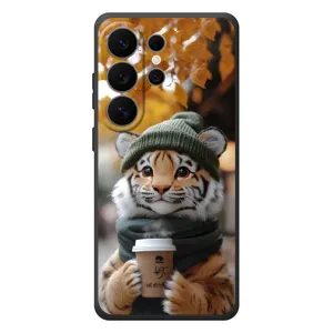 Печатный чехол «Зверята с кофе» для Samsung Galaxy S26 Ultra (Тигр с кофе)