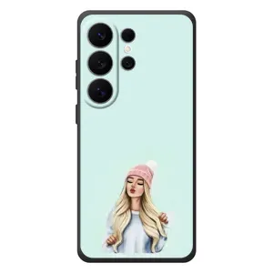 Силиконовый Чехол на Samsung Galaxy S26 Ultra с картинкой Стильных Девушек (В шапке)