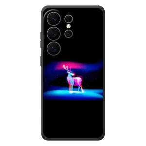 Силиконовый бампер с картинкой животных для Samsung Galaxy S26 Ultra (Яркий олень)