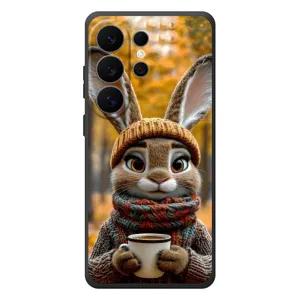 Печатный чехол «Зверята с кофе» для Samsung Galaxy S26 Ultra (Зайчик с кофе)