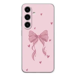 Чехол банты для Samsung Galaxy S26 (Бант на розовом)