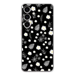 Чехлы с тематикой "ЦВЕТЫ" на Samsung Galaxy S26 (цветение на чорном)