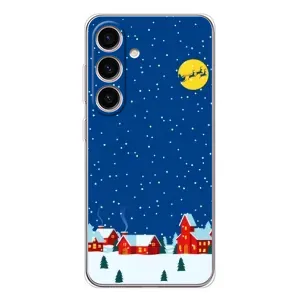 Силіконовий бампер на різдво для Samsung Galaxy S26 (Місто в снігу)