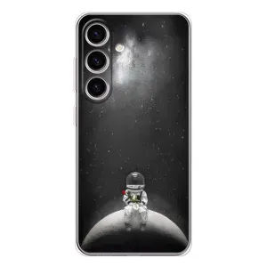 Силіконовый Чохол з принтом "Космонавти" на Samsung Galaxy S26 (Космонавт романтик)
