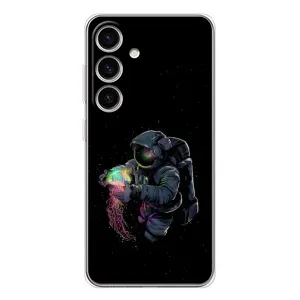 Силіконовый Чохол з принтом "Космонавти" на Samsung Galaxy S26 (В руках земля)