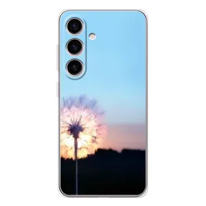 Силиконовый Чехол с одуванчиками на Samsung Galaxy S26 (Закат с одуванчиком)