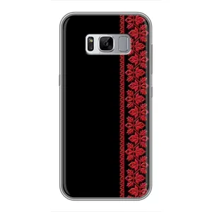 Силиконовый Чехол на Samsung Galaxy S8 Plus, G955 (Красная Вышиванка)