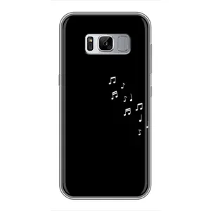 Чехол с картинками на черном фоне для Samsung Galaxy S8 Plus, G955 (Ноты)