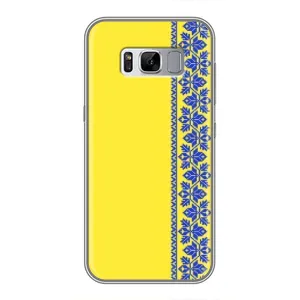 Силиконовый Чехол на Samsung Galaxy S8 Plus, G955 (Вышиванка на желтом)