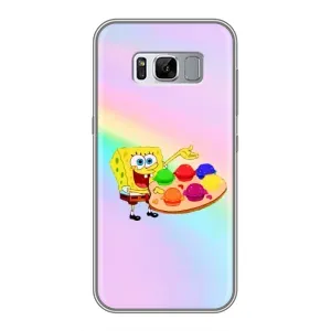 Силиконовый чехол Спанч Боб на Самсунг С8 (Бургеры)