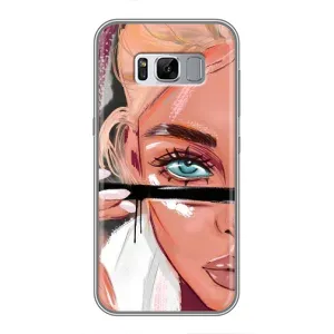 Силиконовый Чехол на Samsung Galaxy S8, G950 с картинкой Стильных Девушек (Девушка и ресницы)