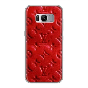 Текстурный Чехол Louis Vuitton для Самсунг С8 (Красный ЛВ)