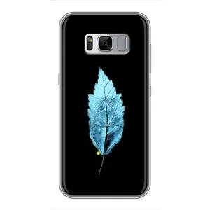Чехол с картинками на черном фоне для Samsung Galaxy S8, G950 (Листочек)