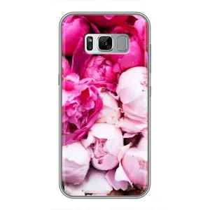 Силиконовый бампер с принтом (цветочки) на Самсунг С8 (Пионы)