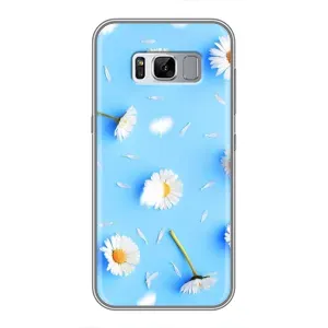 Чехол с Цветами для Samsung Galaxy S8, G950 (ромашки на голубом)