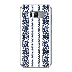 Силиконовый Чехол на Samsung Galaxy S8, G950 с картинкой Вышиванки (Синяя вышиванка)