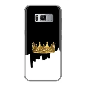 Чехол (Корона на чёрном фоне) для Самсунг С8 (Золотая корона)