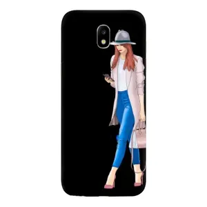 Чехол с картинкой Модные Девчонки Samsung Galaxy J5 2017, (J530F европейская версия) (Девушка со смартфоном)